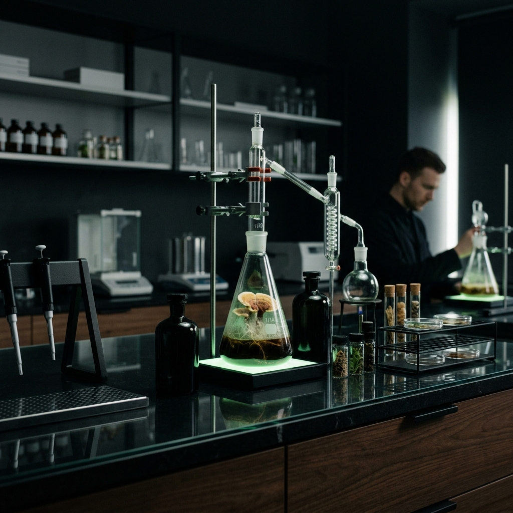 Escena del universo fungi y backstage de la marca